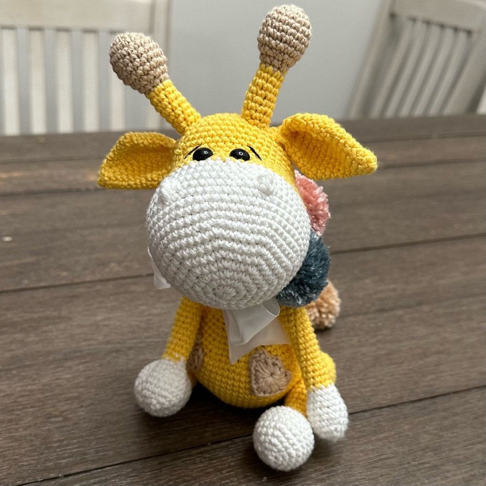 Handmade Crocheted Giraffe for Nursery, Birthday or Shower Gift